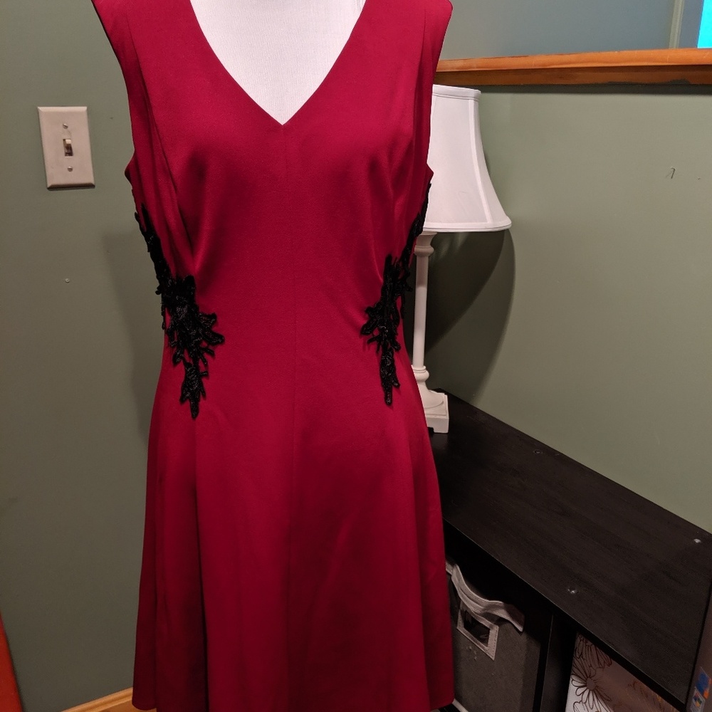 Deep red dress